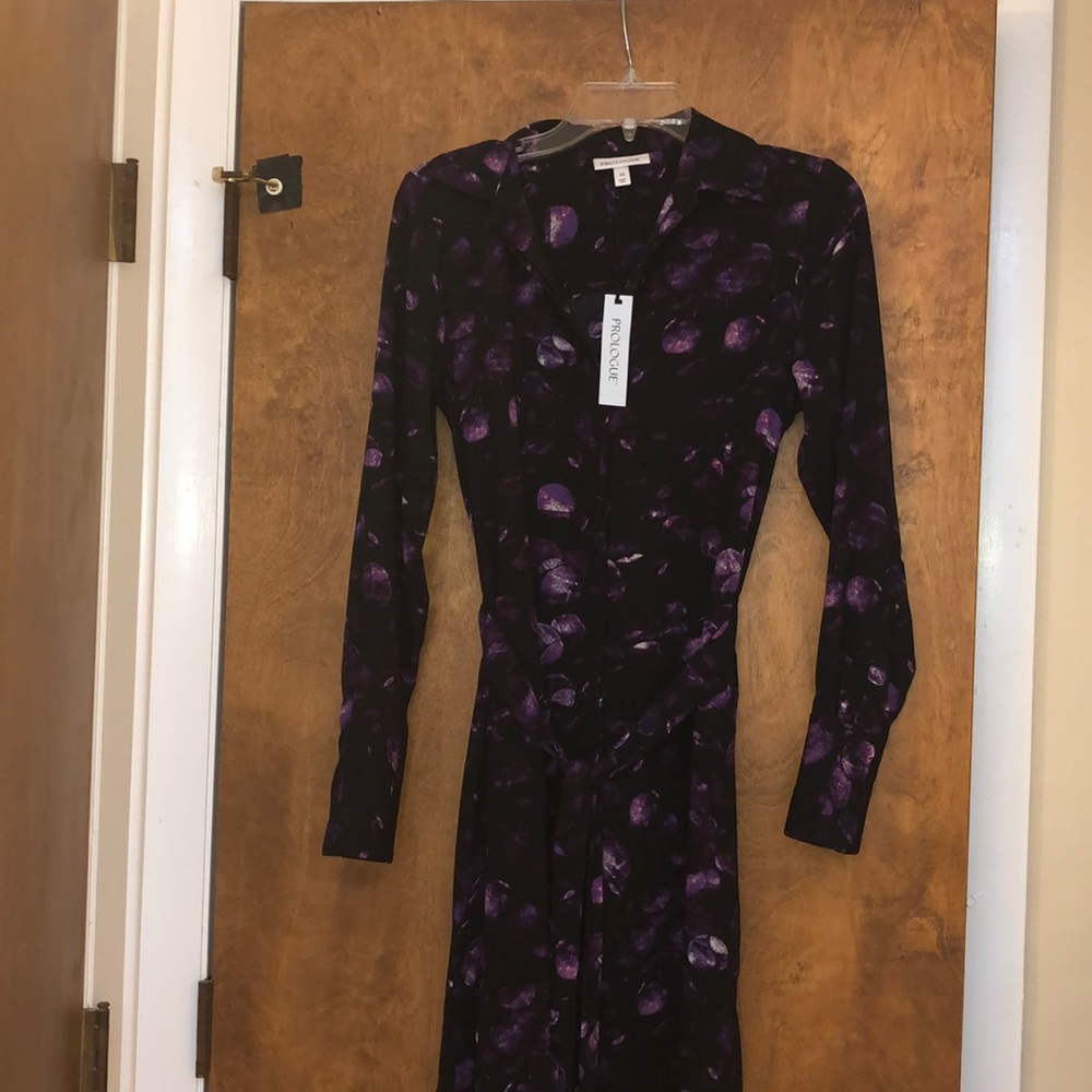 🌸Prologue floral long sleeve collared shirt dress - Picture 1 of 4